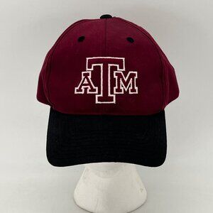 Texas A&M Logo Athletic Snapback Hat One Size Fits All Maroon And Black